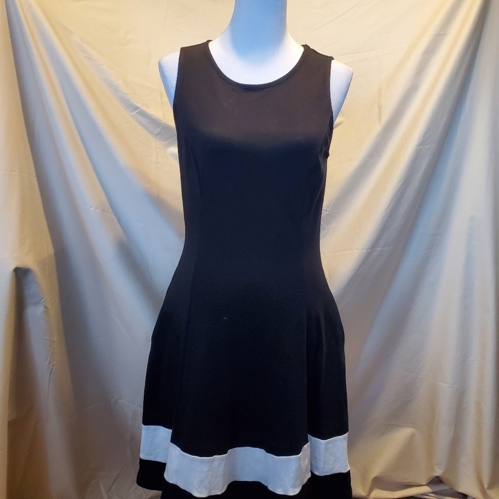 Style & Co Swoop Neck Midi Black Dress SZ MD
